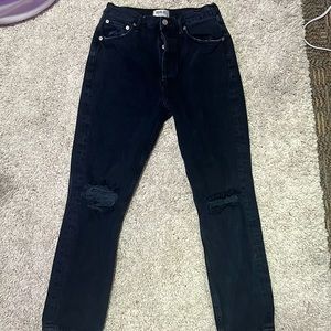 Agolde Black High Waist Straight Leg Distressed Knee Women’s‎ Jeans Size 26